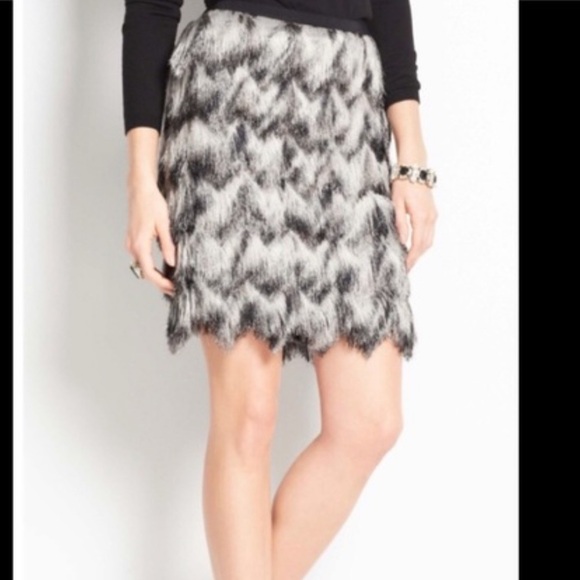 Ann Taylor Ombré Feathered Fringe Skirt Sz 4 - Picture 8 of 13